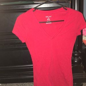 Red v-neck